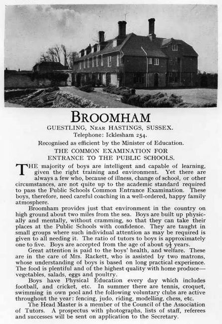 Broomham School Advert
