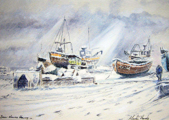 Old Town Beach in Snow