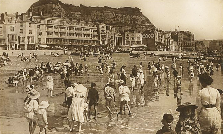 Paddling on Hastings Beach