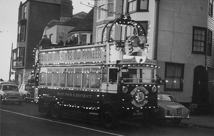 Trolleybus DY4965 at Twilight