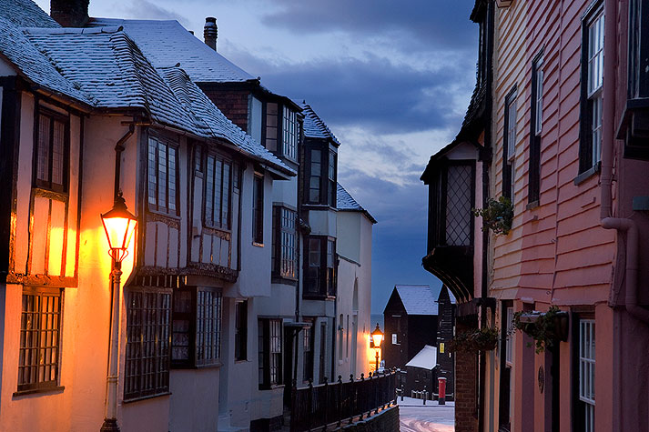 All Saints Street at Dawn in the Snow