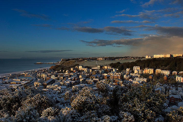 Sunrise from snowy East Hill