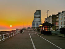Marine Court at Sunset