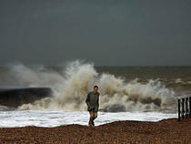 Rough Waves hit Hastings Beach