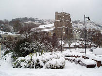 All Saints Church in the Snow