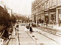 Laying Tram Lines at Bohemia Road