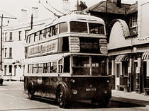 Trolleybus outside The Cutter