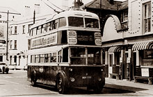 Trolleybus outside The Cutter